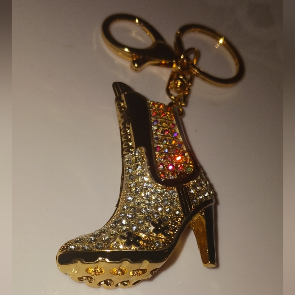 Jeweled Cowboy Boot Keychain - Picture 4 of 6